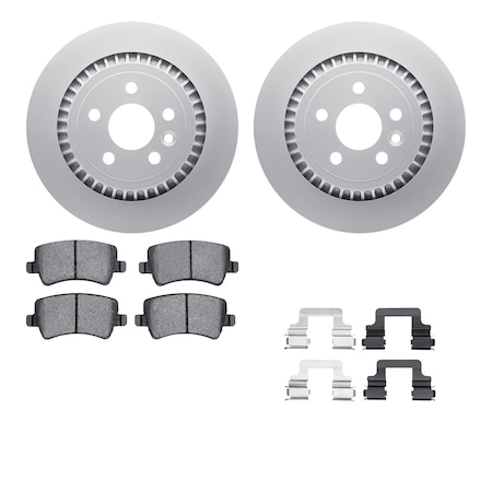 Dynamic Friction Co DFC GEOSPEC Coated Rotors with 5000 Brake Pads - Ceramic and Hardware 4512-27103