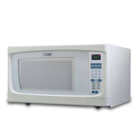 Commercial Chef 1.6 Cu.Ft.Countertop Microwave Oven, 1000 Watts, Small Compact Size, 10 Power Levels, White CHM16100W6C