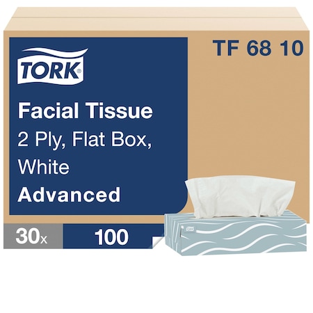 Tork 2 Ply Facial Tissue, 100 Sheets, 30 PK TF6810