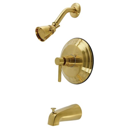 Kingston Brass Single-Handle Pressure Balanced Tub and Shower Faucet, Brushed Brass KB2637DL