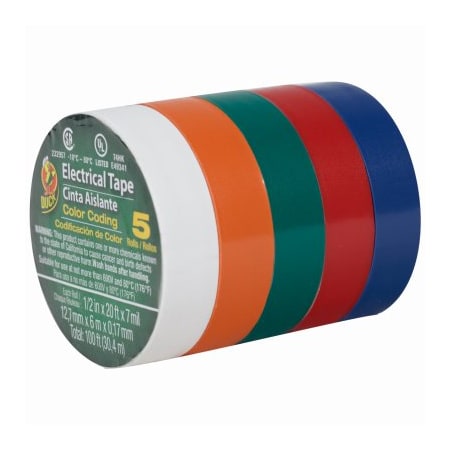 Duck Brand Elec Tp 1/2"X20' 5Pk Ast 299020