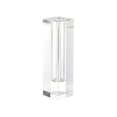 Homeroots 9" Clear Square Lead Free Crystal Table Vase 375766