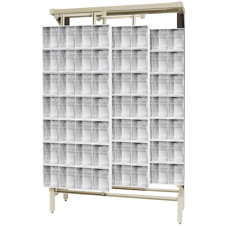 Quantum Storage Systems FREE STANDING SLIDER W/28 WHITE TILT BINS QS-304-28WT