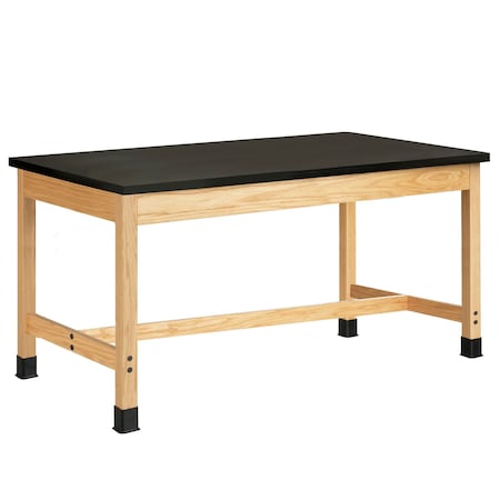 Diversified Spaces Plain Apron Table, Oak, Wood Frame, Black P7902BK30N