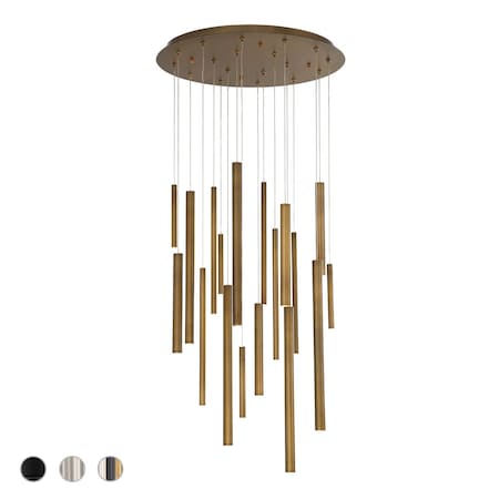 Eurofase Santana Contemporary LED Chandelier, 18-Light, 900 Lumens, Antique Brass/Antique Brass 31445-038
