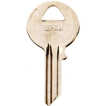 Hy-Ko Key Blank, Brass, Nickel, For: Yale Cabinet, House Locks and Padlocks 11010Y5
