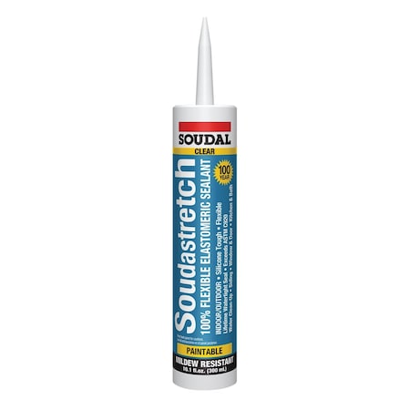 Soudal Usa Soudastretch Interior / Exterior Elastomeric Latex Sealant 10.1 oz. Clear, 12PK 146902