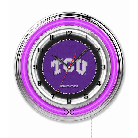 Holland Bar Stool Co Texas Christian University Double Neon 19" Clock (TCU) Clk19TexChr