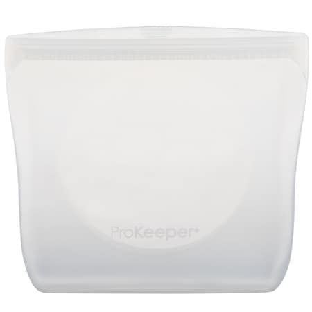 Progress Int STORAGE BAG 3 Cup Capacity Zipper Closure Clear Silicone Reusable PKS-21C