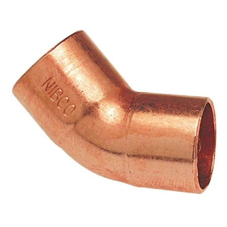 Nibco 1/2 in. Copper Pressure FTG x Cup 45 Degree Elbow Fitting I606212