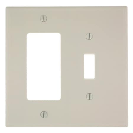 Leviton Combination Wallplate, Midway Size, Gang 2, Light Almond 80605-T