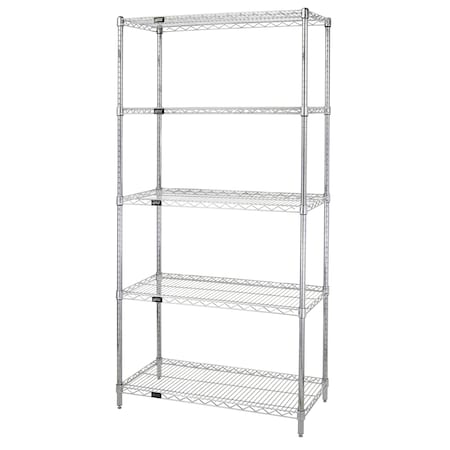 Quantum Storage Systems WIRE 5 SHELF STARTER KIT CHROME 54in WR54-1242C-5