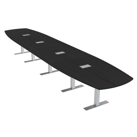 Skutchi Designs Arc Boat Conference Table With Power, 48 in W, 216 in L HAR-ABOT-48X216-T-U999ST19-ESIL