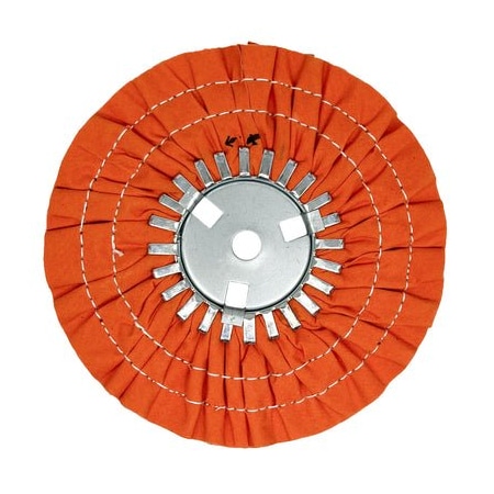Renegade Products Usa 9" Stitched Airway Buffing Wheels, Orange, Double Stitch, Removable Center Plate FAW9X3X5/8N2-16POT-2RS