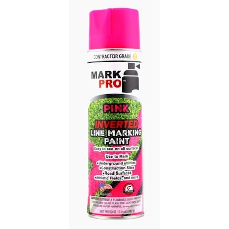 Mark Pro Inverted Marking Paint, Pink, Aerosol Cans, 12PK 804432