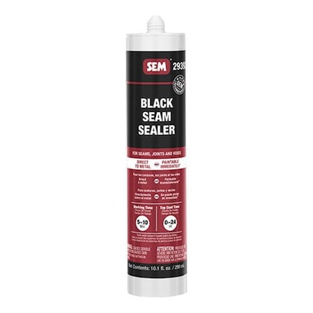 Sem 2900 1-Component Seam Sealer, 10.1 fl-oz Tube, Liquid, Black, 1K Component 29392