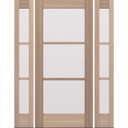 Doornmore G103, 65.25" x 82" ( 36" Door + 2x12" Side) Right Hand, Mahogany SDL 3 Lite Exterior Door G103-SW-3680-G103-SL_1-2_RI
