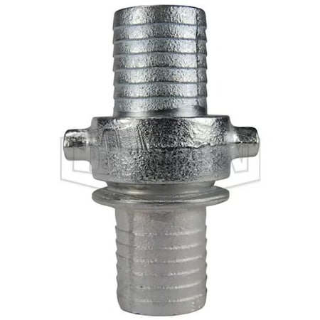 Dixon King Short Shank Suction Coupling with Plated Iron Nut, 2-1/2 in Nominal, NST End Style, 6-17/32 in S93N
