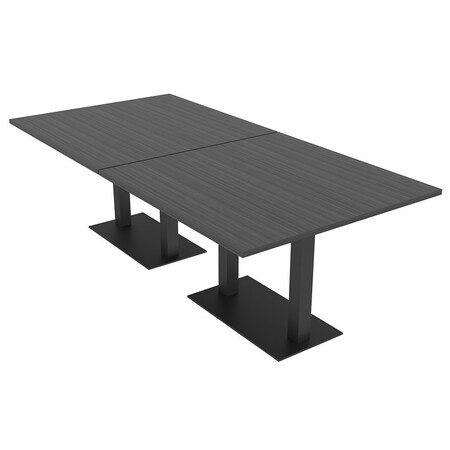Skutchi Designs Rectangle Conference Table With Power Unit, 48 in W, 96 in L, Grey HAR-REC-48X96-DOU.BK-WA7949-NA