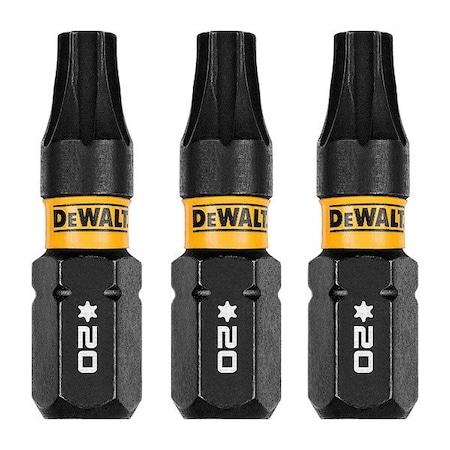 Dewalt FlexTorq Insert Bit, L:1", PKG3, BitSize:T20 DWAF1TX20IR3