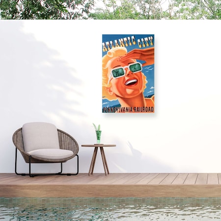 Trademark Fine Art Outdoor Canvas Art Marcus Jules 'Atlantic City' Wall Art for Patios, or Gardens GRL02184-OC1219WR