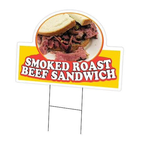 Signmission Smoked Roast Beef Sandwich Die Cut Yard & Stake outdoor plastic window, 1216-Smoked Roast C-DC-1216-DS-Smoked Roast Beef Sandwich19