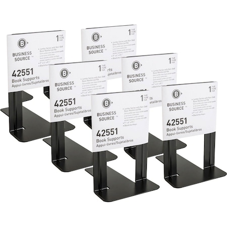 Business Source Heavy-gauge Steel Book Supports 6PK BSN42551BX