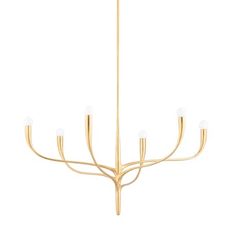 Hudson Valley Lighting Labra 6 Light Chandelier 36.75 In. Vintage Gold Leaf 9606-VGL
