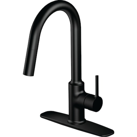 Home Impressions Contemporary Builder 1-Handle Lever Pull-Down Kitchen Faucet Matte Black FP4AF272BL-JPA1