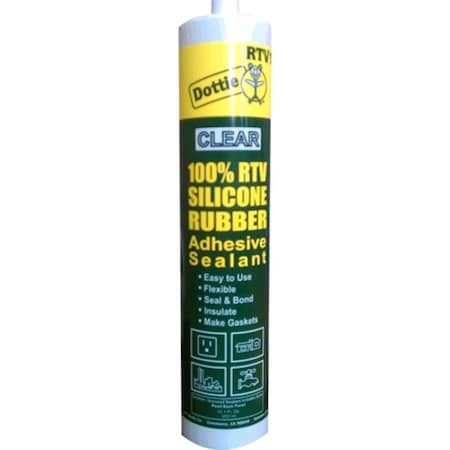 Dottie Silicone Sealant, 10.3 oz, Cartridge, Clear, Silicone Base RTV10