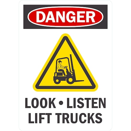 Lyle Look. Listen Lift Trucks (with Graphic), 10x14, Non-Reflective, White G-1439-PL_10x14