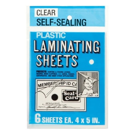 Seal-A-Card 64521 4 x 5 in. Laminating Plastic Sheets, 24PK 9223512
