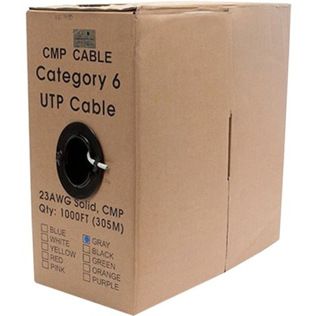 Monoprice Cat6 Utp, Cmp, Gray 1000 ft. 9483