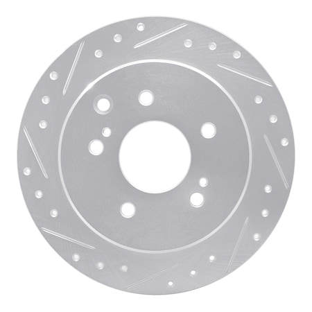 Dynamic Friction Co DFC Brake Rotor - Drilled and Slotted - Silver 631-68003L