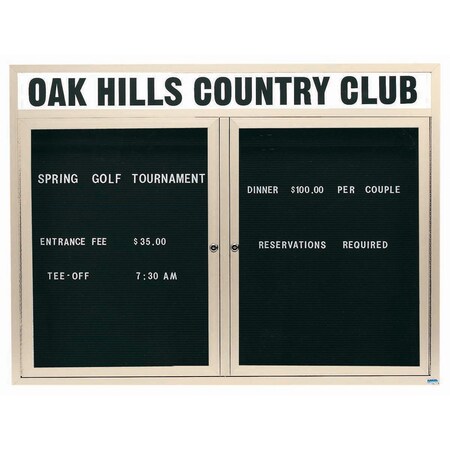 Aarco Outdoor Enclosed Directory w/ Al Frame Header, Powder Coated Ivory, 48''Hx60''W OADC4860HIV
