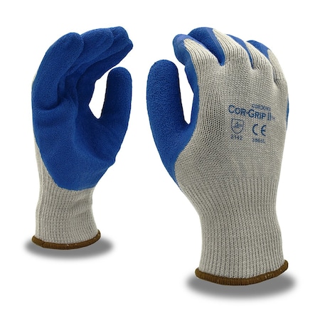 Cor-Grip Gloves, Latex, Crinkle, 10 Ga, PK12 3896L