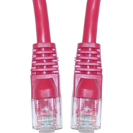 Cable Wholesale Cat5e Red Copper Ethernet Patch Cable, Snagless/Molded Boot, POE Compliant, 50 foot 10X6-07150