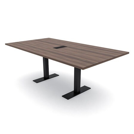 Skutchi Designs 7ft Conference Table With Power Unit | 6 Person Modular Rectangular Meeting Table | Harmony Series HAR-REC-48x84-T.BK-H3041-EBLK