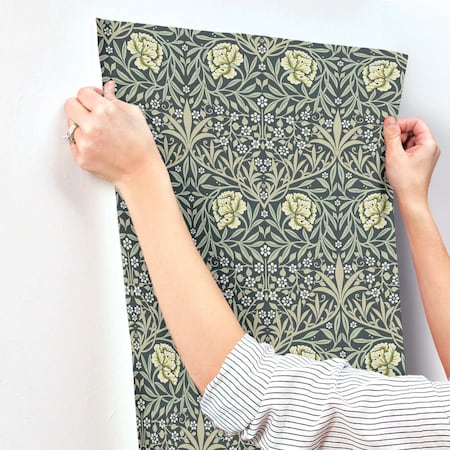 A-Street Prints Oxford Union Sea Green Floral Vines Wallpaper 4171-82047