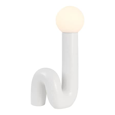 Jonathan Y Katya 18" Scandinavian Minimalist Ceramic Spiral Tube LED Table Lamp, White JYL5500A