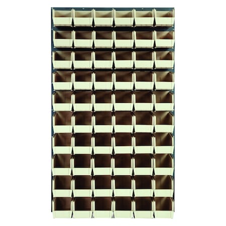 Quantum Storage Systems 36X61 GRAY LOUVERED PANEL WITH BINS IVORY QLP-3661-230-60IV