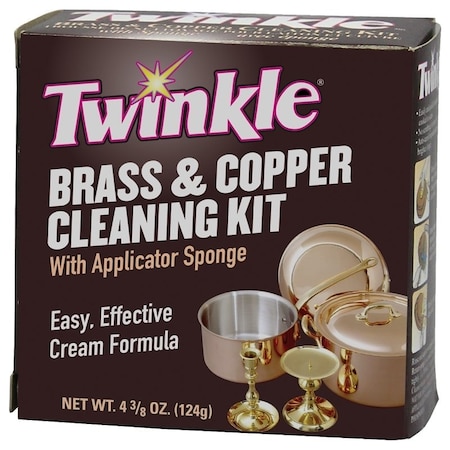 Malco Twinkle Brass and Copper Cleaning Kit, 4.4 oz, Paste, Lemon, Greenish Yellow 525105
