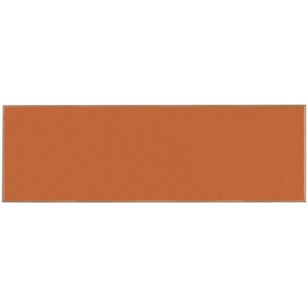 Aarco VIC Cork Bulletin Board, Red Oak Frame, Clear Lacquer Finish, Tangerine Zest 48''Hx144''W OW48144211