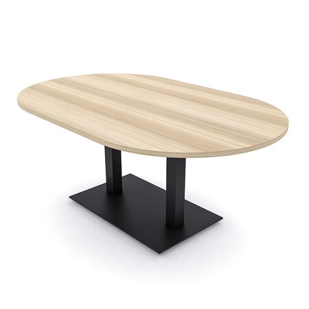 Skutchi Designs Racetrack Conference Table With Power Unit, 48 in W, 72 in L, Brown HAR-RAC-48X72-DOU.BK-K525-NA