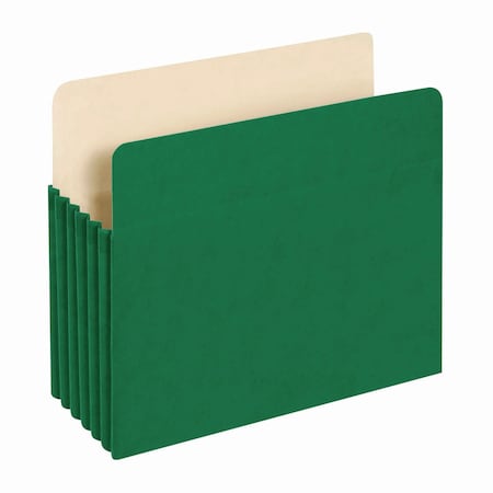 Pendaflex Reinforced File Pocket, 5.25in Expansion, Letter Size, Green 1534G GRE-10