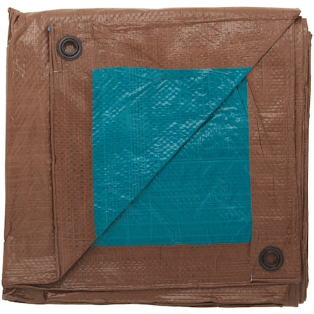 Do It Best 1 Side Green/1 Side Brown Woven 9 Ft. x 12 Ft. Medium Duty Poly Tarp 764353