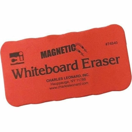 Charles Leonard Magnetic Whiteboard Eraser, Red/Black, PK12 74540