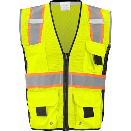 Ironwear Hi-Vis Safety Vest 5XL Class 2 , Zipper 7 Pockets, ID Window 1245-LZ-RD-8-5XL