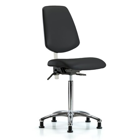 Blue Ridge Ergonomics Clean Room Chair Vin Med Ben Chair, Med, Bk, Blk, CL100, No Arms, 22" to 29" Height, Vinyl, Black BR-NCR-VMBCH-MB-CR-T0-A0-NF-RG-8540