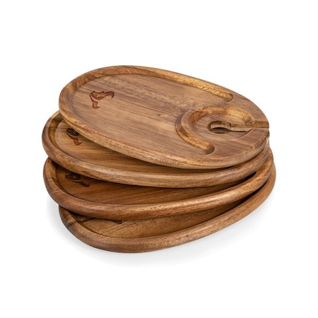 Picnic Time Family Of Brands NFL Houston Texans - Wine Appetizer Plate Set Of 4 874-04-512-133-2